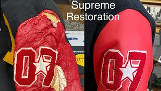 Supreme varsity jacket restoration [upl. by Merline584]