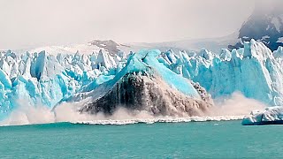 GIANT Iceberg Shooter Triggered By Glacier Calving 4K [upl. by Arraic96]