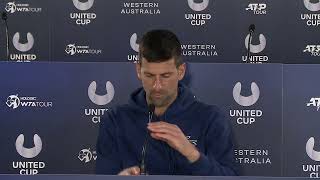 Interview Novak Djokovic Day 6 United Cup 2024 [upl. by Aratehs]