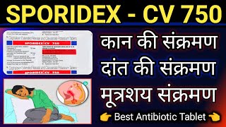 Sporidex  CV 750mg Tablet  Best Antibiotic Tablet  Cefalexin 750  Clavulanic Acid 125mg [upl. by Eboj]