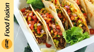 Achari Shredded Beef Tacos Recipe by Food Fusion [upl. by Heti]