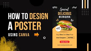 Easy Poster Designing For Beginners Using Canva Free Tool  Create A Poster In 10 Minutes [upl. by Adav]