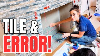 How to tile a WHOLE fireplace EXTREME DIY makeover BEGINNERS GUIDE [upl. by Attey558]