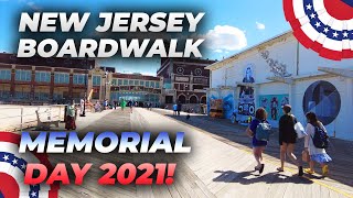 Walking Asbury Park Boardwalk  Memorial Day 2021 on the New Jersey Shore [upl. by Zeni930]