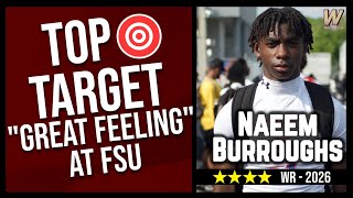 WR Naeem Burroughs quotGREAT FEELINGquot at FSU  FSU Football  FSU Recruiting Warchant fsu [upl. by Klockau]