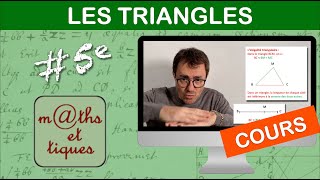 LE COURS  Les triangles  Cinquième [upl. by Dnilazor]