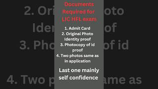 Documents for Lic HFL exam📝  lichfl shorts lic education competitive Subscribe 👍 [upl. by Ileana]