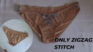 Easy and Fast Sew panties without overlock only zigzag stitch [upl. by Ecinrahs665]