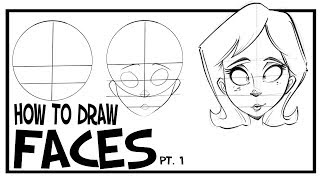 How To Draw Faces Front View CARTOONING 101 1 [upl. by Eelannej923]