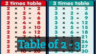 Tables of 2 amp 3 Easy maths multiplication easy method writing practice English phadey 2 10 table [upl. by Patrick]