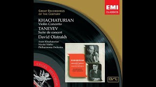 Khachaturian Violin Concerto 1952 Oistrakh Khachaturian Philharmonia Orchestra [upl. by Anivad]