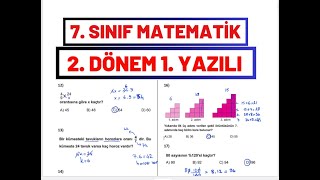 7 Sınıf Matematik 2 Dönem 1 Yazılı Soruları [upl. by Rosati792]