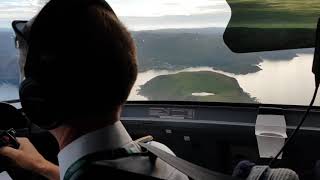 Wideroe Dash 8 cockpit view landing at Honningsvåg [upl. by Caldwell116]