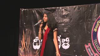 Telangana Folk Singer Madhu Priya singing folk song at Tantex Deepavali Celebration [upl. by Reld]