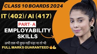 Class 10 Information Technology Code 402 AI 417  Employability Skills  CBSE Board 2024 [upl. by Uzia665]