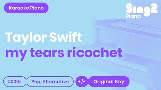 Taylor Swift  my tears ricochet Karaoke Piano [upl. by Ttelrahc]