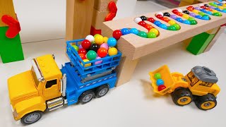 Marble Run Race ☆ HABA Slope amp Retro Makita Truck Excavator Garbage Truck Dump Truck Ambulances [upl. by Nmutua]