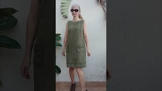 Ramie Tweed sleeveless shift dress  LENTEN ROSE  Olive green shiftdress kadrika [upl. by Naul]