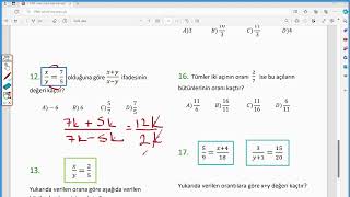 7Sınıf Oran Orantı Kavramı Test 1 [upl. by Piks]