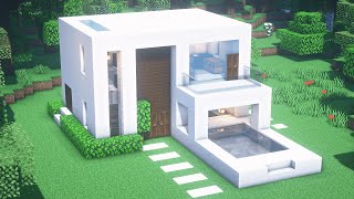 Minecraft  How to Build a Villa With Pool  Minecraft House Tutorial [upl. by Shanta]