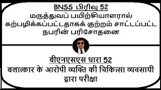 BNSS Section 52  Examination of person accused of rape by medical  Meaning in Tamil Hindi [upl. by Suhpoelc]