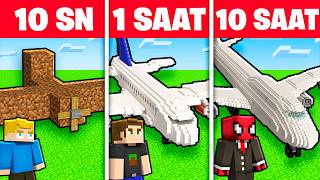 10 SANİYELİK UÇAK VS 1 SAATLİK UÇAK  Minecraft [upl. by Yerkovich]