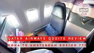 Qatar Airways Qsuite Business Class Boeing 777 review Doha to Amsterdam [upl. by Jareen165]