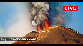 🔴 Live Eruption from Volcano Etna  Sicily [upl. by Hamil894]