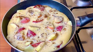 За 5 минут ЯБЛОЧНЫЙ ПИРОГ на сковороде который тает во рту Быстрый и Вкусный Завтрак [upl. by Refinne]