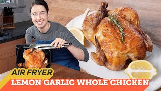 Air Fryer Lemon Garlic Whole Chicken Recipe  Cooking with Cosori [upl. by Adah]