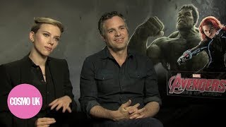 Cosmopolitan UK flip sexist questions on The Avengers Scarlett Johansson and Mark Ruffalo [upl. by Naut714]