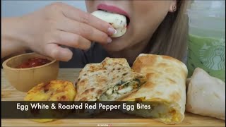 NE ASMR BITES ONLY STARBUCKS BREAKFAST FOOD ASMR [upl. by Ahsenahs]