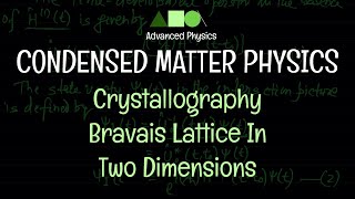 Condensed Matter Physics Crystallography  Bravais Lattice In Two Dimensions [upl. by Johannah]