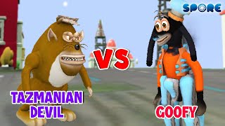 Tasmanian Devil vs Goofy  Cartoon FaceOff S5E10  SPORE [upl. by Jimmie]