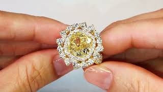 Fancy Yellow Canary Diamond Ring at 81 carats by Kat Florence KF07085 [upl. by Plunkett]