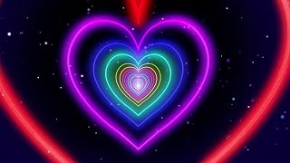 Neon Lights Love Heart Tunnel of Abstract Fast Movement Glow 4K TikTok Trend Background [upl. by Lipski]