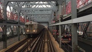 NYC Subway HD 60fps Budd R32 Z SkipStop Train Thunderstorm Railfan Window RFW Ride 72516 [upl. by Revolc]