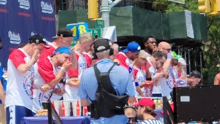 😲😳58 hot dogs🌭🌭 in 10 minutes Patrick Bertoletti is the winner of Nathans hot dog eating contest [upl. by Llehsem]