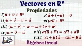 Demostraciones de las propiedades de los vectores para Rn  La Prof Lina M3 [upl. by Ruelle]