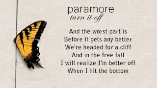 Turn It Off  Paramore Karaoke [upl. by Murial]