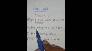 Autocracy english grammar vocabulary ssc oneword sscmts english ntpc upscexam iasexam [upl. by Idroj513]