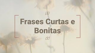 Frases curtas e bonitas  Pequenas reflexões para status legenda [upl. by Kiryt]