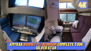 4K Amtrak Roomette and Bedroom Full Tour on the Silver Star [upl. by Nimzzaj]