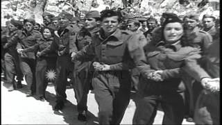 The Yugoslav Partisans dance and sing in Yugoslavia during World War II HD Stock Footage [upl. by Haimirej]