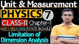 Unit amp Measurement7  NEET amp JEE Class  11 Physics Limitation of Dimension Analysis  Gyan Singh [upl. by Khudari]