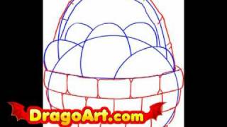 How to draw an Easter egg basket step by step [upl. by Enyahs7]