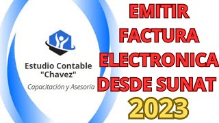 COMO EMITIR FACTURA ELECTRONICA DESDE PORTAL SUNAT 2023 ACTUALIZADO [upl. by Gregrory]