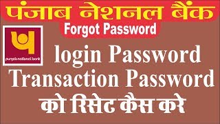 Hindi How To Reset online login password amp Transaction in password punjab national bank [upl. by Haletta634]