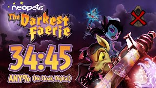 PB Neopets The Darkest Faerie Any No Cloak Speedrun in 3445 [upl. by Acirret]