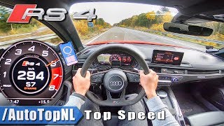 AUDI RS4 B9 Avant 29 V6 BiTurbo 294kmh AUTOBAHN POV TOP SPEED by AutoTopNL [upl. by Starks]